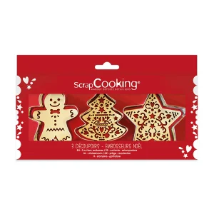 3 emporte-pièces et embosseurs Noël Scrapcooking