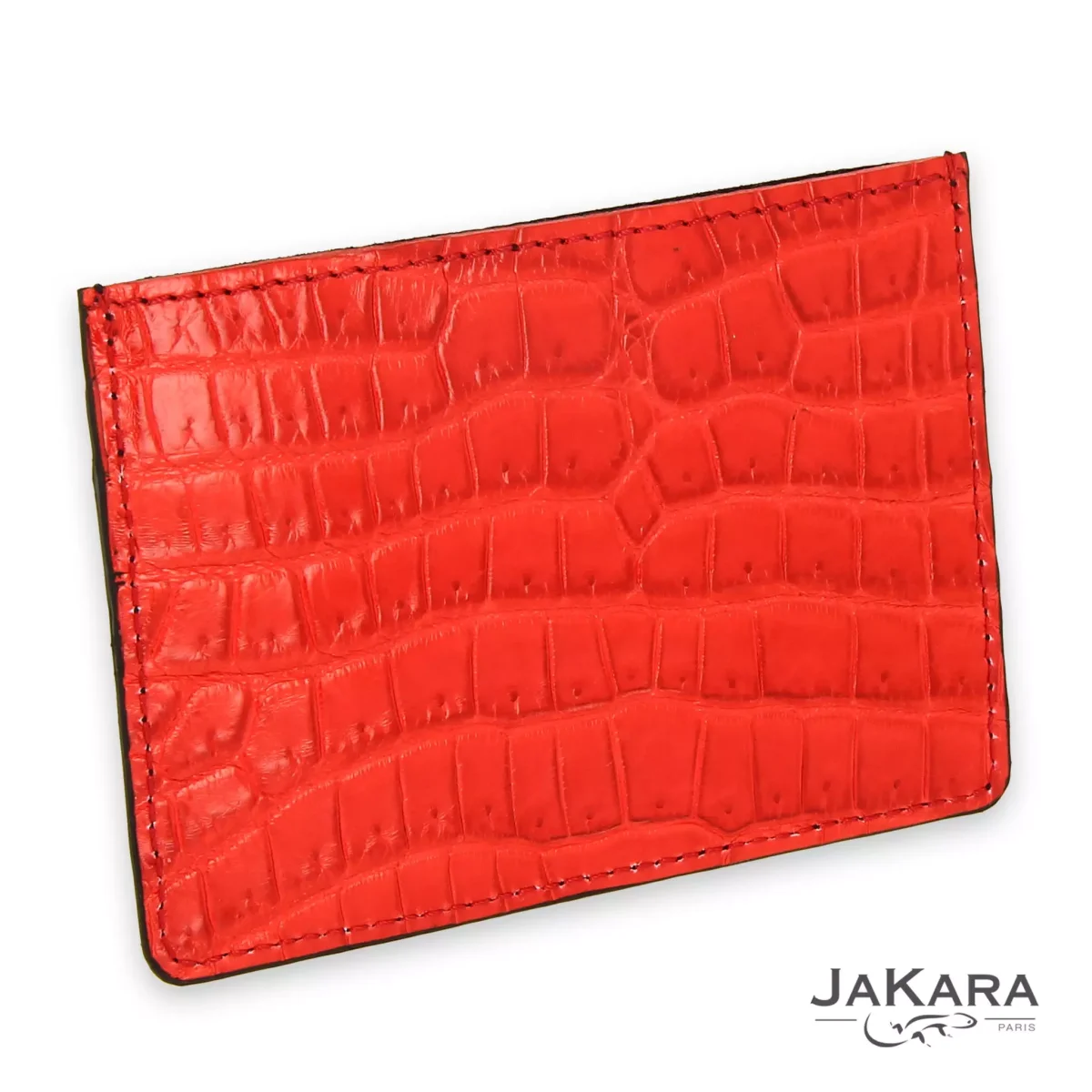 Porte-cartes Weekend Venise Crocodile rouge et noir – Image 3
