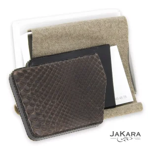 Porte – cartes de  visite Los Angeles Python marron chocolat