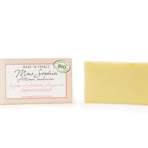 Savon à froid surgras 100g à l’huile d’Argan bio et safran d’Ardèche